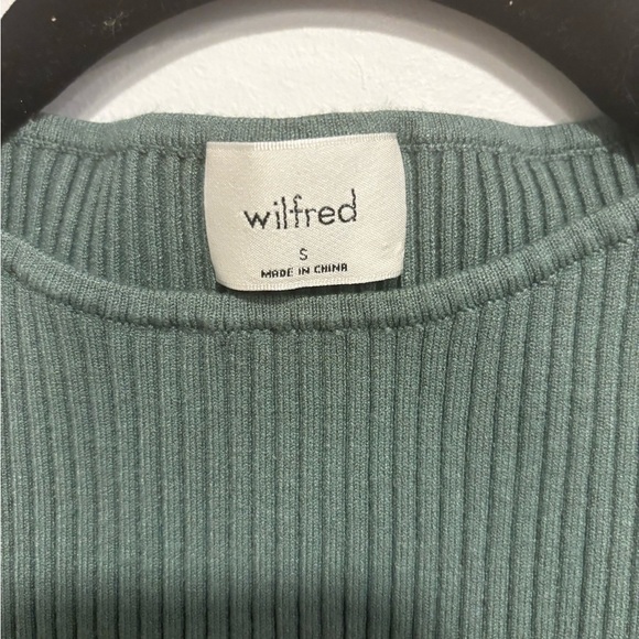 Aritzia Wilfred Ribbed Knit Dress in Sage Green - Picture 3 of 7